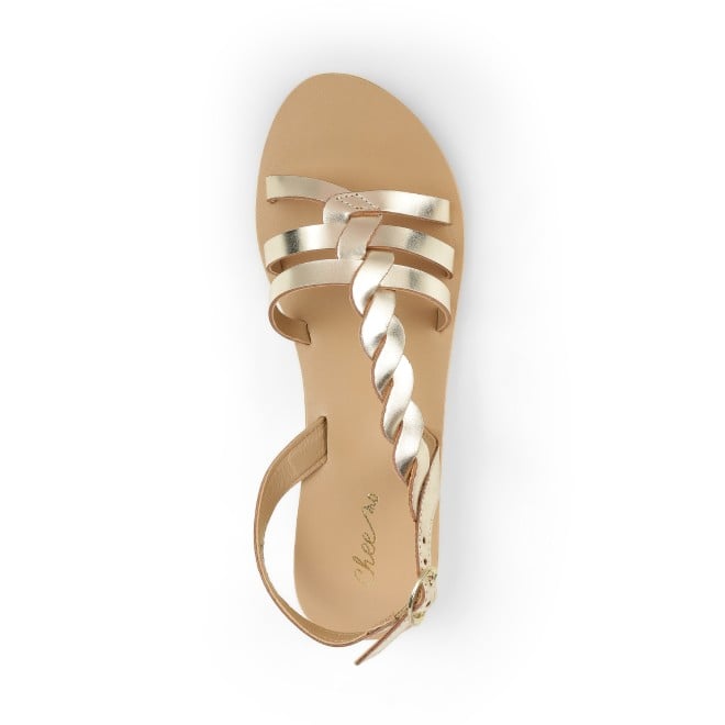 Cheemo Women Gold Casual Sandals (SKU: 92-227-15-37)