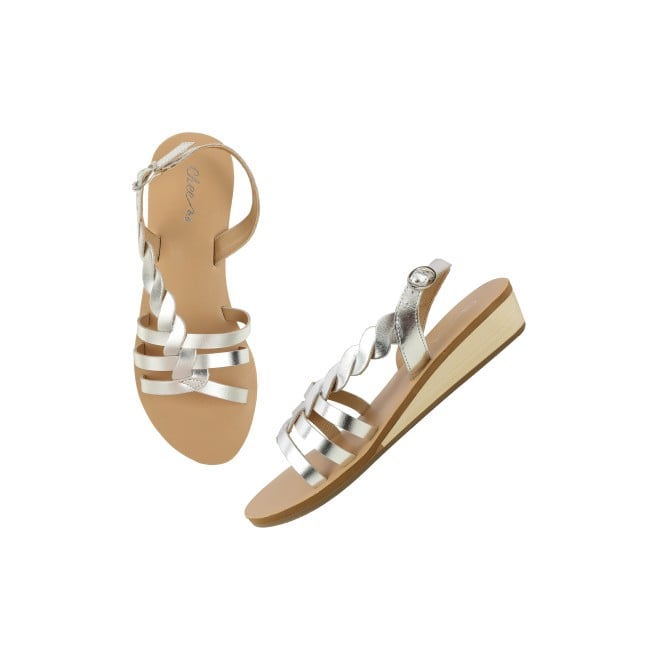 Cheemo Women Silver Casual Sandals (SKU: 92-227-27-37)