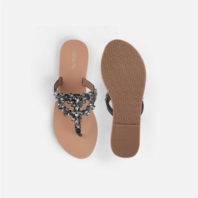 Cheemo Women Black Casual Slippers (SKU: 92-228-11-37)