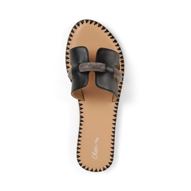 Cheemo Women Black Casual Slip Ons (SKU: 92-229-11-36)