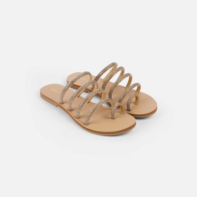 Cheemo Women Antic-gold Casual Slippers (SKU: 92-231-28-38)