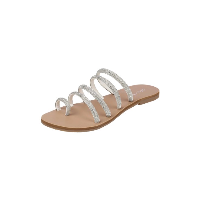 Cheemo Women Silver Casual Slippers (SKU: 92-231-27-36)