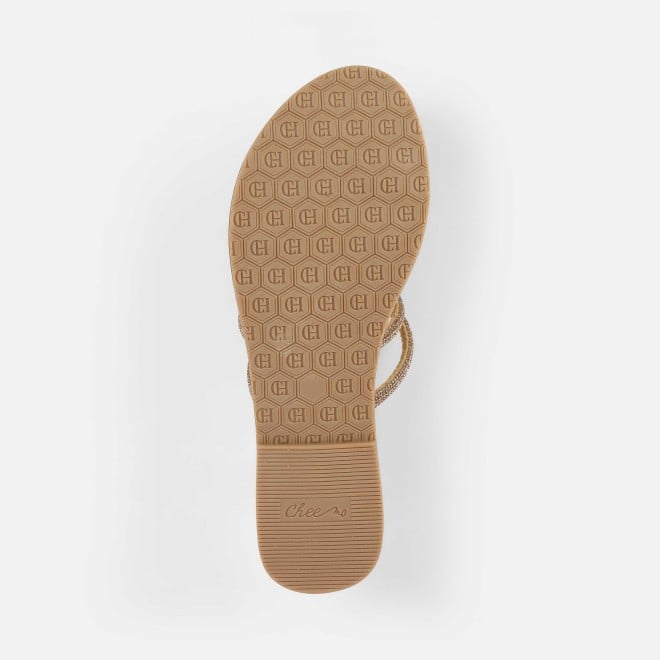 Cheemo Women Antic-gold Casual Slippers (SKU: 92-231-28-38)