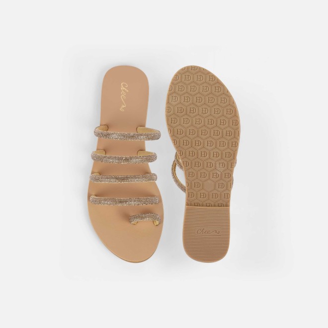 Cheemo Women Antic-gold Casual Slippers (SKU: 92-231-28-38)