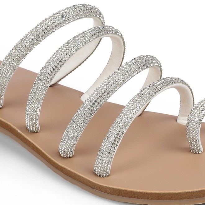 Cheemo Women Silver Casual Slippers (SKU: 92-231-27-36)