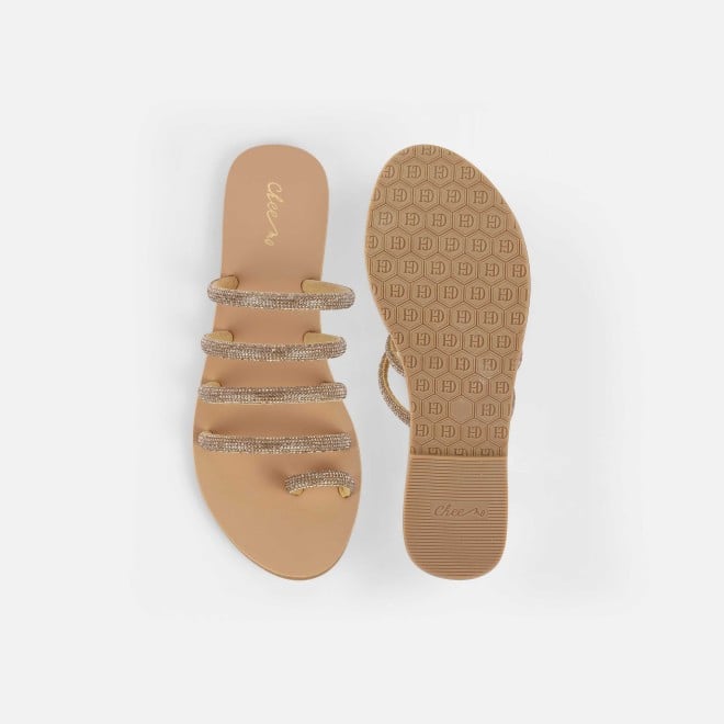 Cheemo Women Antic-gold Casual Slippers (SKU: 92-231L-28-42)