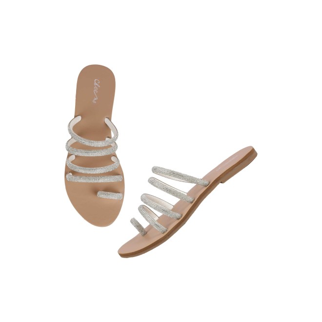 Cheemo Women Silver Casual Slippers (SKU: 92-231L-27-42)