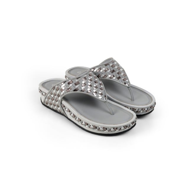 Cheemo Women Gun-metal Casual Slippers (SKU: 92-245-29-37)