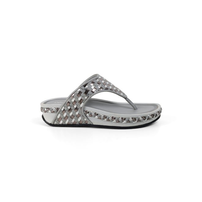 Cheemo Women Gun-metal Casual Slippers (SKU: 92-245-29-37)