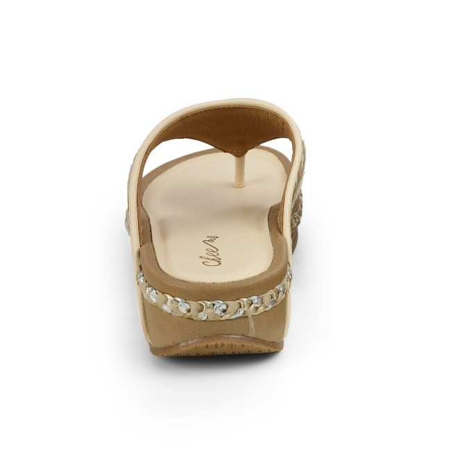 Cheemo Women Beige Casual Slippers (SKU: 92-245-20-37)