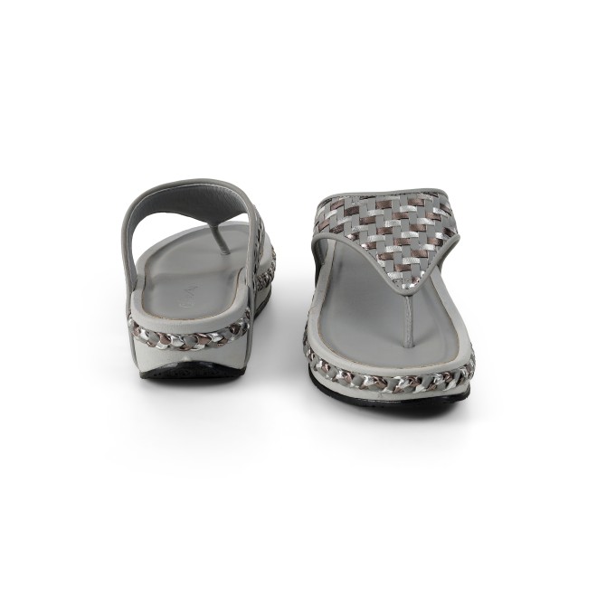 Cheemo Women Gun-metal Casual Slippers (SKU: 92-245-29-37)