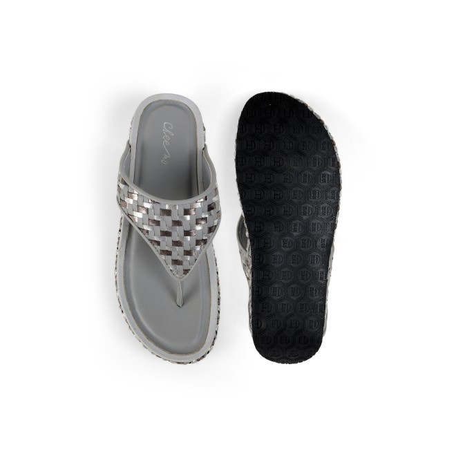 Cheemo Women Gun-metal Casual Slippers (SKU: 92-245-29-37)