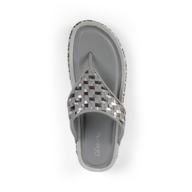Cheemo Women Gun-metal Casual Slippers (SKU: 92-245-29-37)