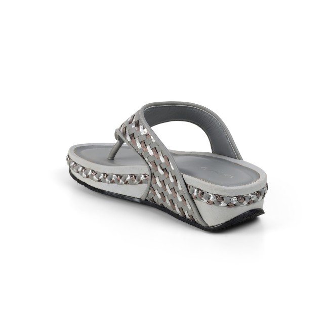 Cheemo Women Gun-metal Casual Slippers (SKU: 92-245-29-37)