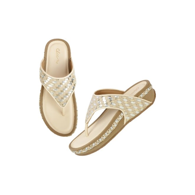 Cheemo Women Beige Casual Slippers (SKU: 92-245-20-37)
