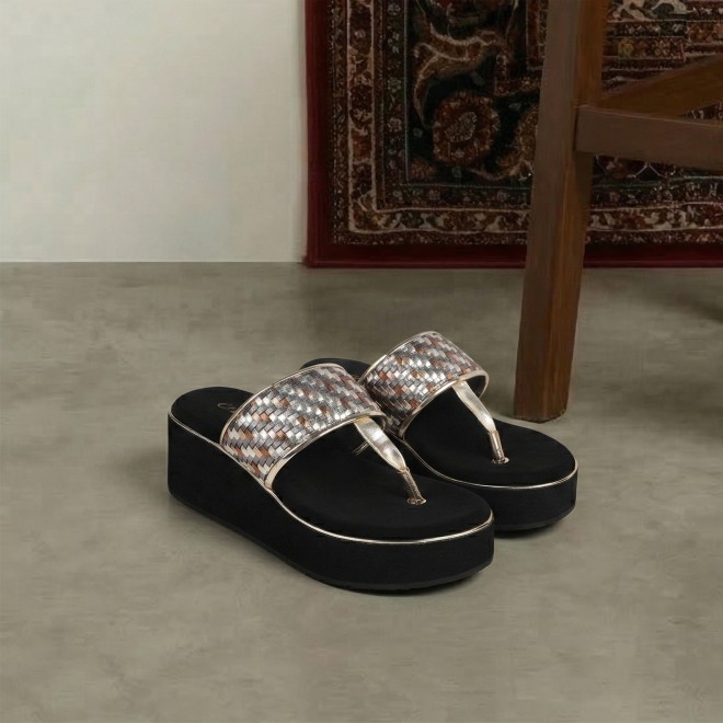 Cheemo Women Gun-metal Casual Slip Ons (SKU: 92-249-29-37)