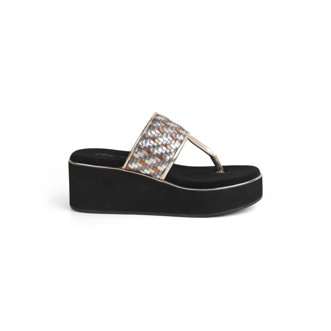 Cheemo Women Gun-metal Casual Slip Ons (SKU: 92-249-29-37)