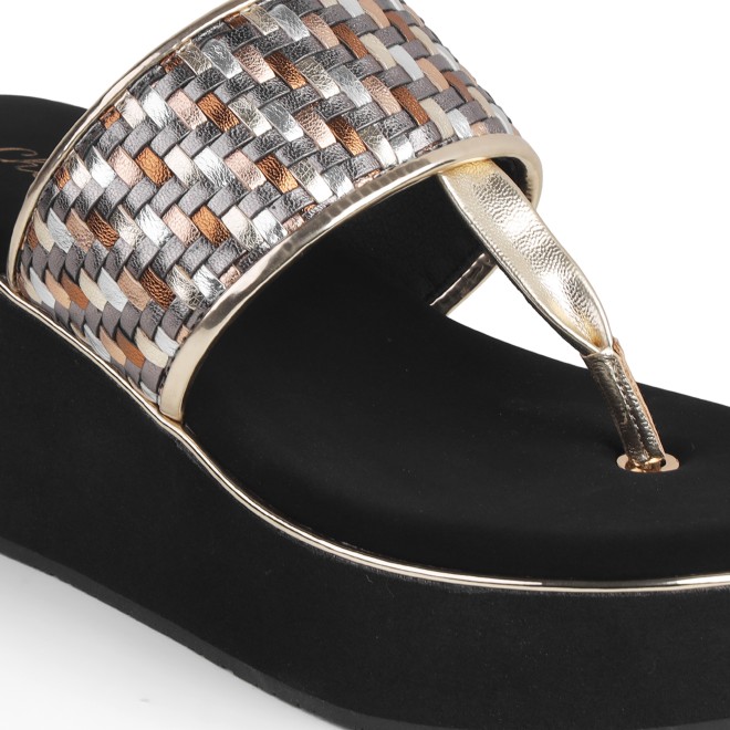 Cheemo Women Gun-metal Casual Slip Ons (SKU: 92-249-29-37)