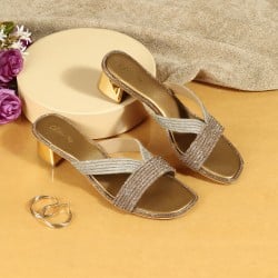 Women Antic-gold Ethnic Slip Ons