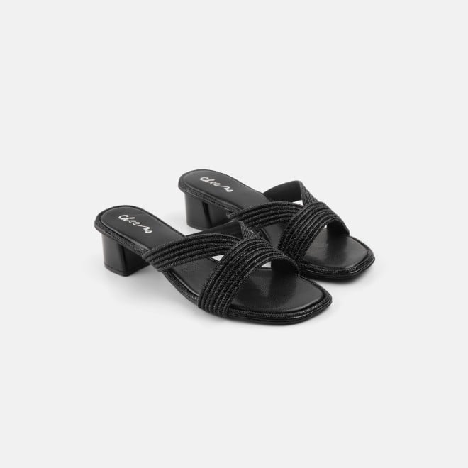 Cheemo Women Black Ethnic Slip Ons (SKU: 92-260-11-37)