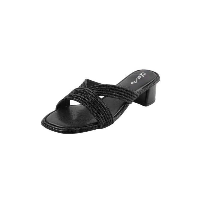 Cheemo Women Black Ethnic Slip Ons (SKU: 92-260-11-37)