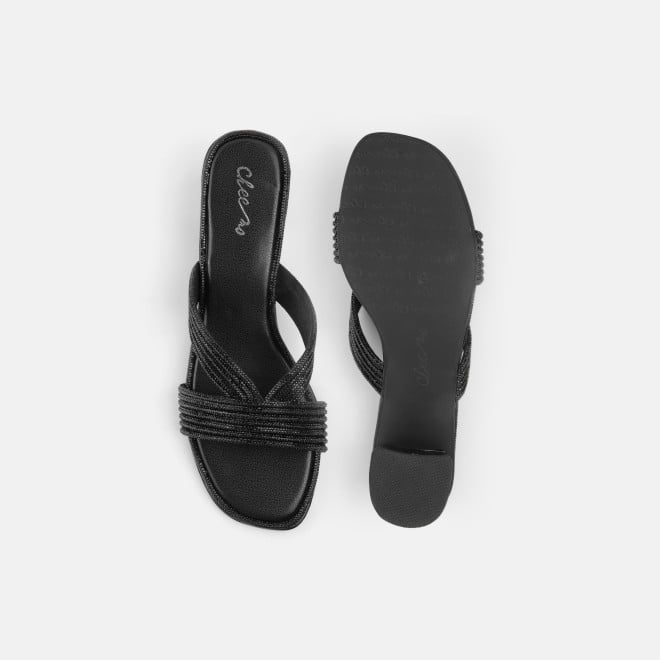 Cheemo Women Black Ethnic Slip Ons (SKU: 92-260-11-37)