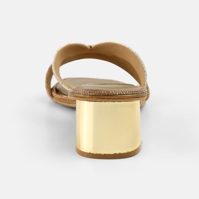 Cheemo Women Antic-gold Ethnic Slip Ons (SKU: 92-260L-28-42)