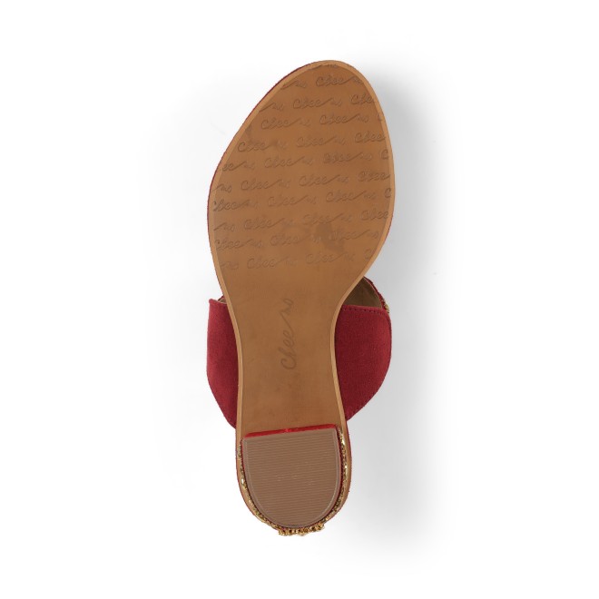 Cheemo Women Maroon Ethnic Slip Ons (SKU: 92-261-44-37)