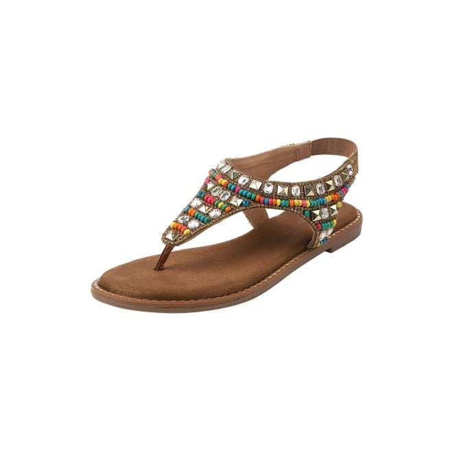 Cheemo Women Antic-gold Ethnic Sandals (SKU: 92-278-28-37)