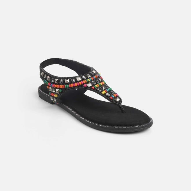 Cheemo Women Black Ethnic Sandals (SKU: 92-278-11-37)