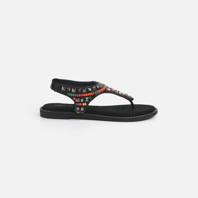Cheemo Women Black Ethnic Sandals (SKU: 92-278-11-37)