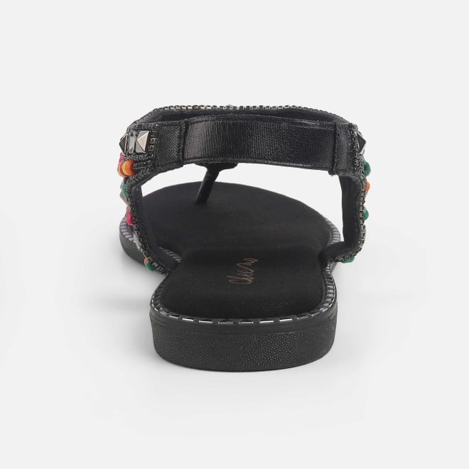 Cheemo Women Black Ethnic Sandals (SKU: 92-278-11-37)