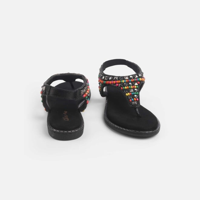 Cheemo Women Black Ethnic Sandals (SKU: 92-278-11-37)