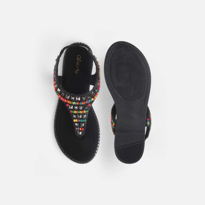 Cheemo Women Black Ethnic Sandals (SKU: 92-278-11-37)