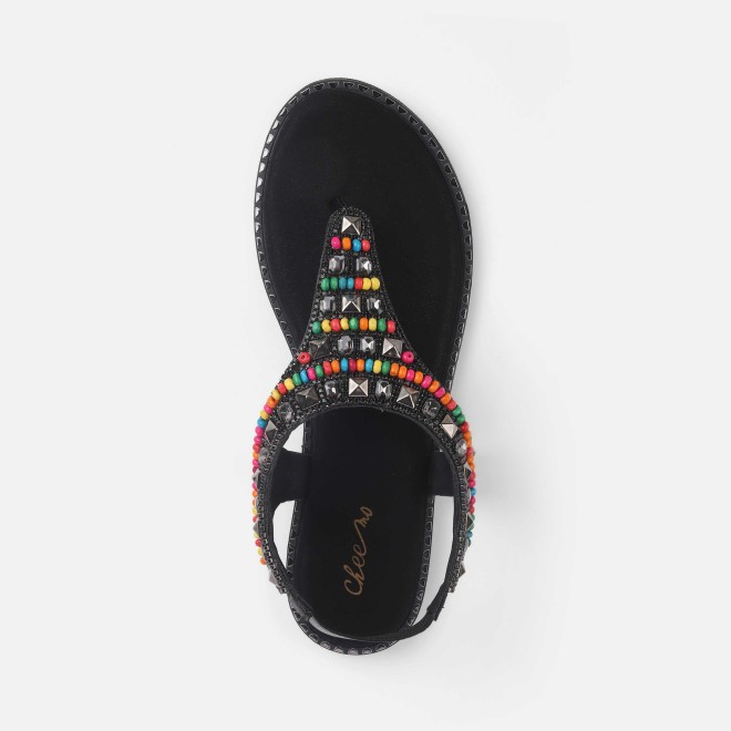 Cheemo Women Black Ethnic Sandals (SKU: 92-278-11-37)