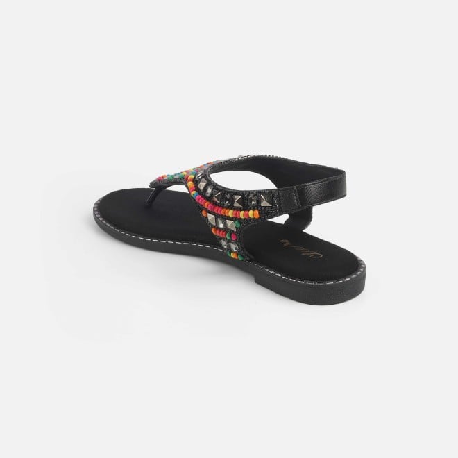Cheemo Women Black Ethnic Sandals (SKU: 92-278-11-37)