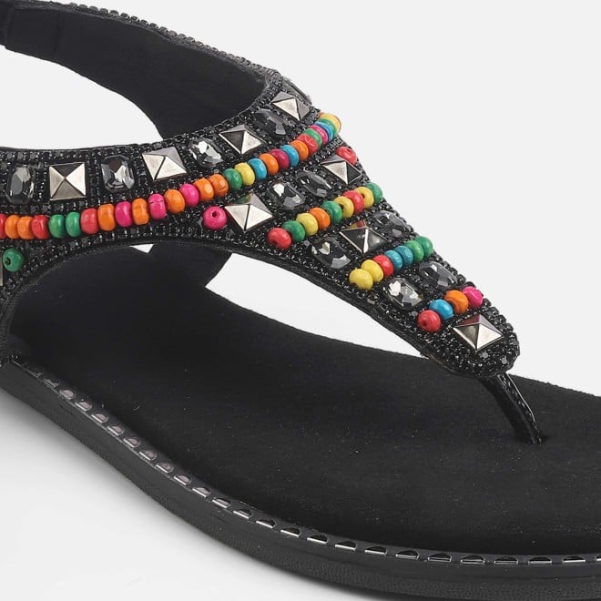 Cheemo Women Black Ethnic Sandals (SKU: 92-278-11-37)