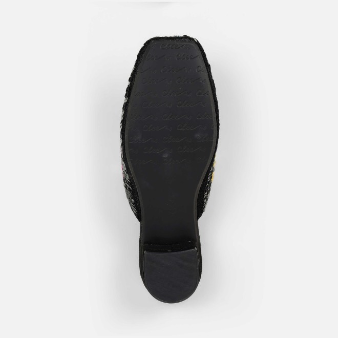 Cheemo Women Black Ethnic Slip Ons (SKU: 92-284-11-37)