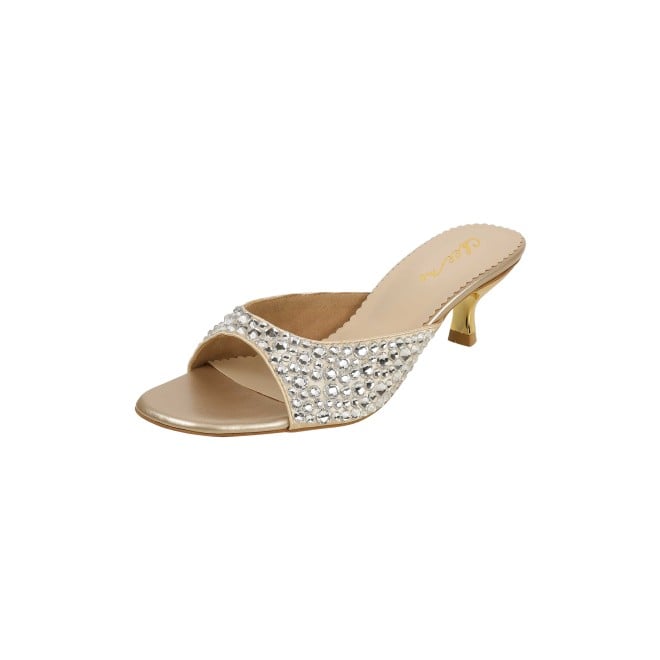 Cheemo Women Gold Party Slip Ons (SKU: 92-286-15-37)