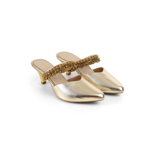 Cheemo Women Gold Wedding Slip Ons (SKU: 92-289-15-40)