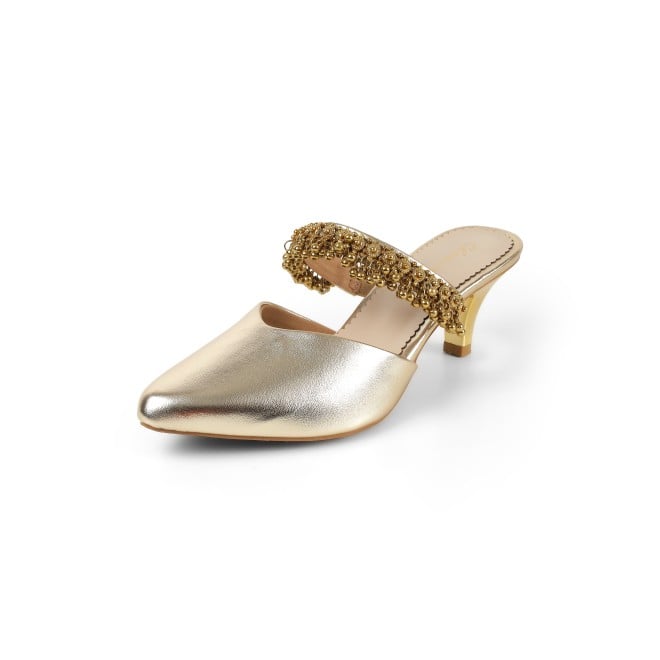 Cheemo Women Gold Wedding Slip Ons (SKU: 92-289-15-40)