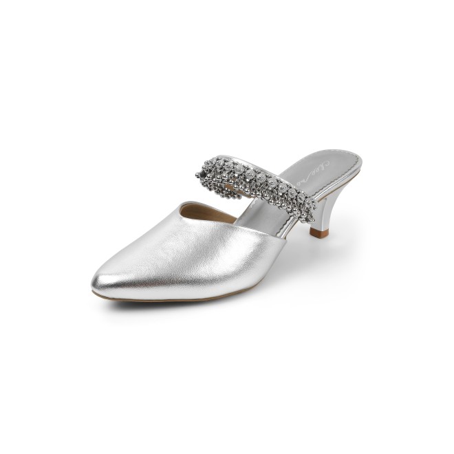 Cheemo Women Silver Wedding Slip Ons (SKU: 92-289-27-37)