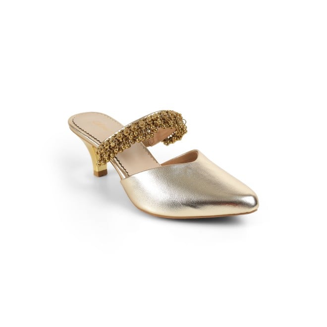 Cheemo Women Gold Wedding Slip Ons (SKU: 92-289-15-40)