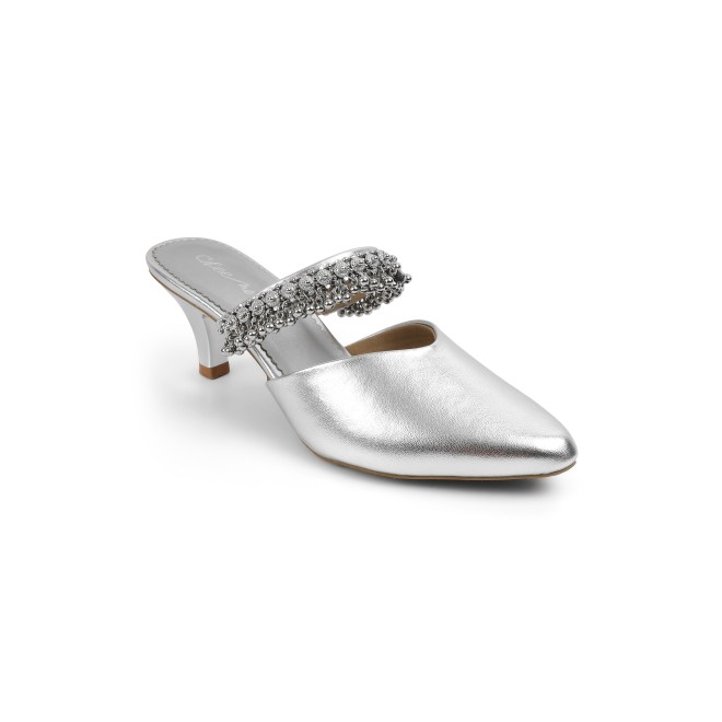Cheemo Women Silver Wedding Slip Ons (SKU: 92-289-27-37)