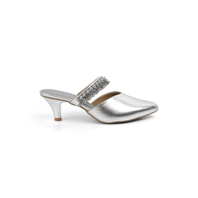 Cheemo Women Silver Wedding Slip Ons (SKU: 92-289-27-37)