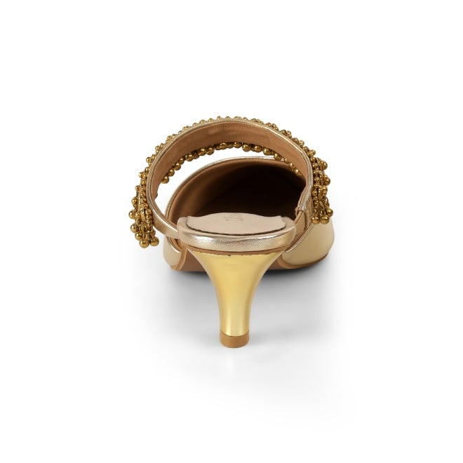 Cheemo Women Gold Wedding Slip Ons (SKU: 92-289-15-40)