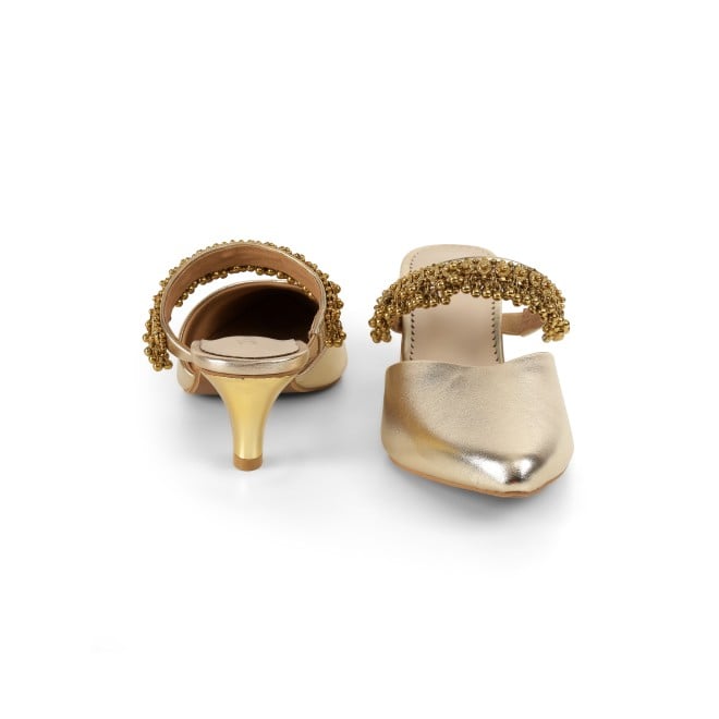 Cheemo Women Gold Wedding Slip Ons (SKU: 92-289-15-40)