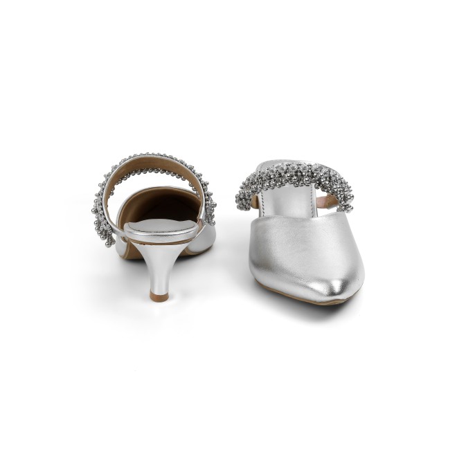 Cheemo Women Silver Wedding Slip Ons (SKU: 92-289-27-37)