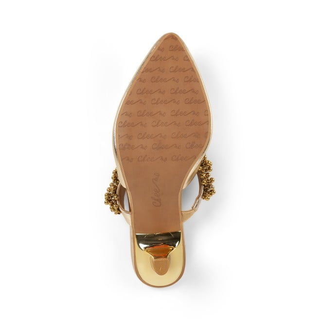 Cheemo Women Gold Wedding Slip Ons (SKU: 92-289-15-40)