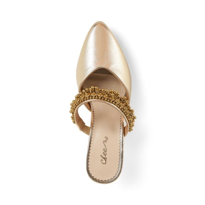 Cheemo Women Gold Wedding Slip Ons (SKU: 92-289-15-40)